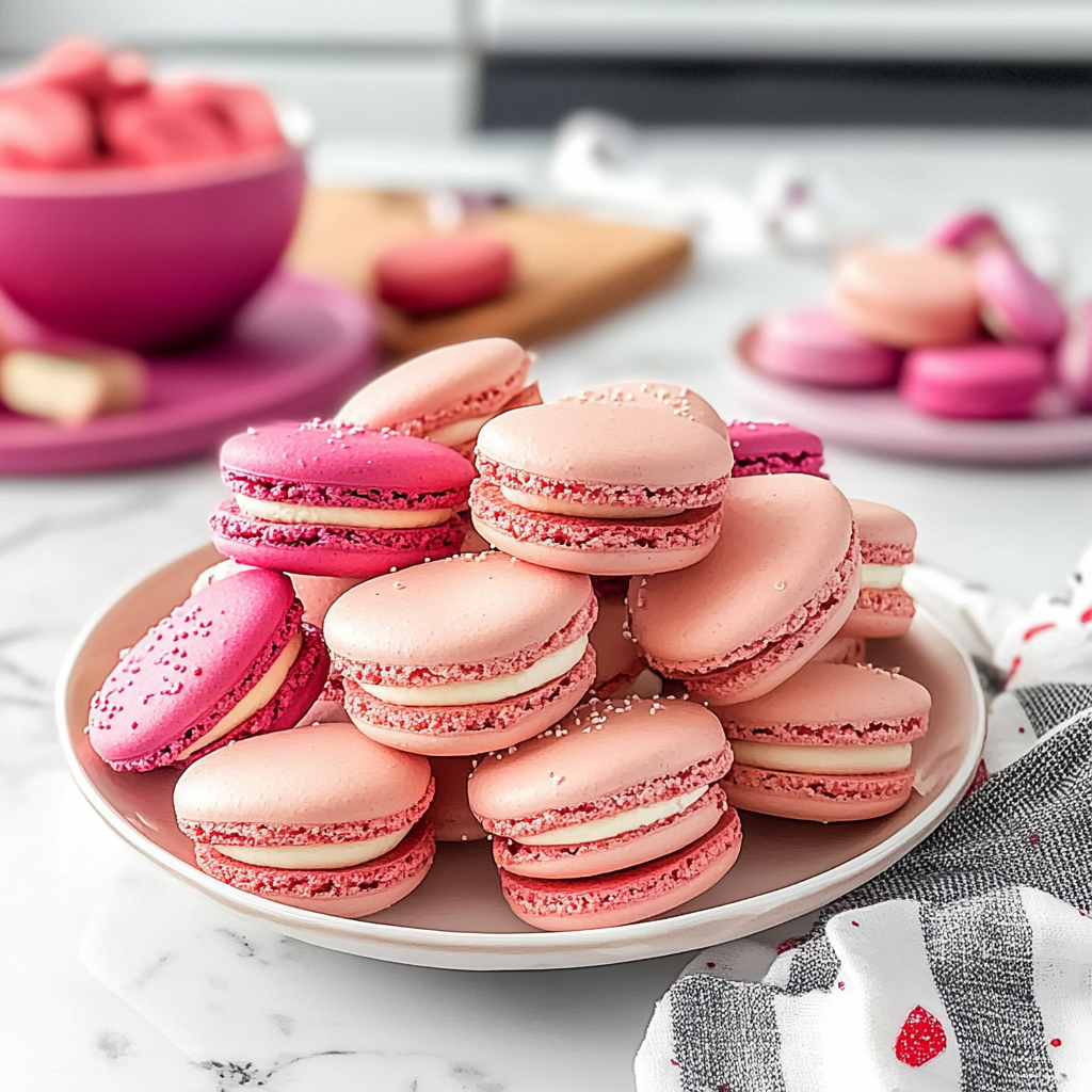 Heart-Shaped Valentine Macarons