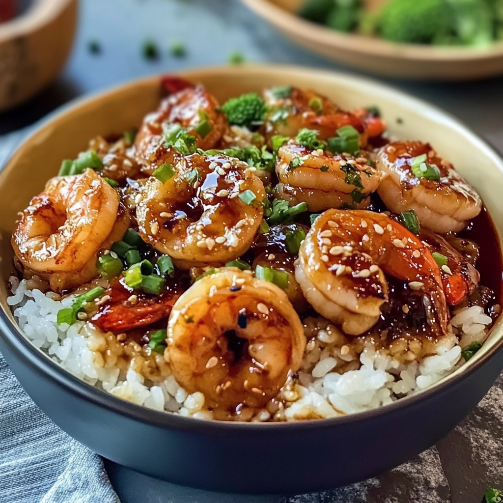 Honey Garlic Shrimp Bowls