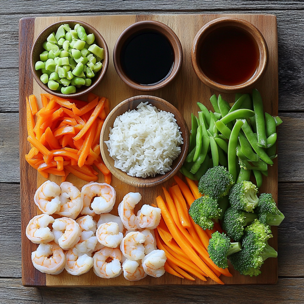 Honey Garlic Shrimp Bowls ingredients