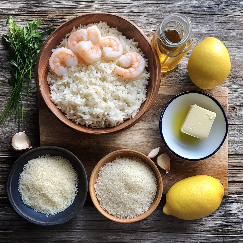 Lemon Garlic Shrimp Risotto ingredients