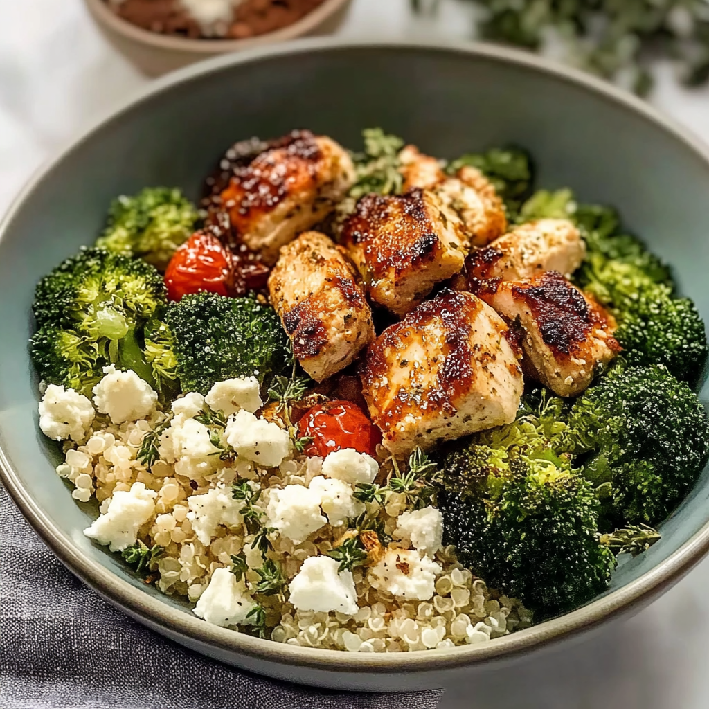 Lemony Mediterranean Chicken Quinoa Bowl