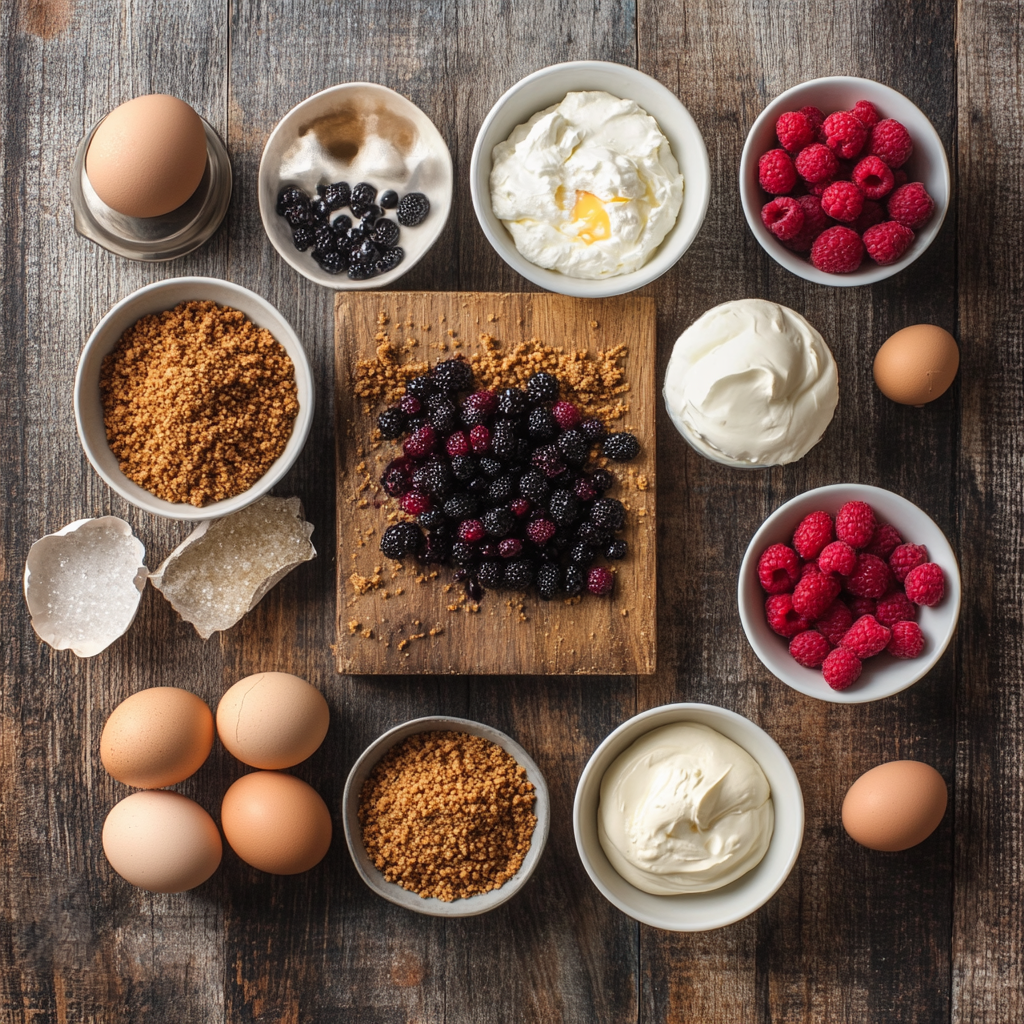 Mulberry & Earl Grey Cheesecake ingredients