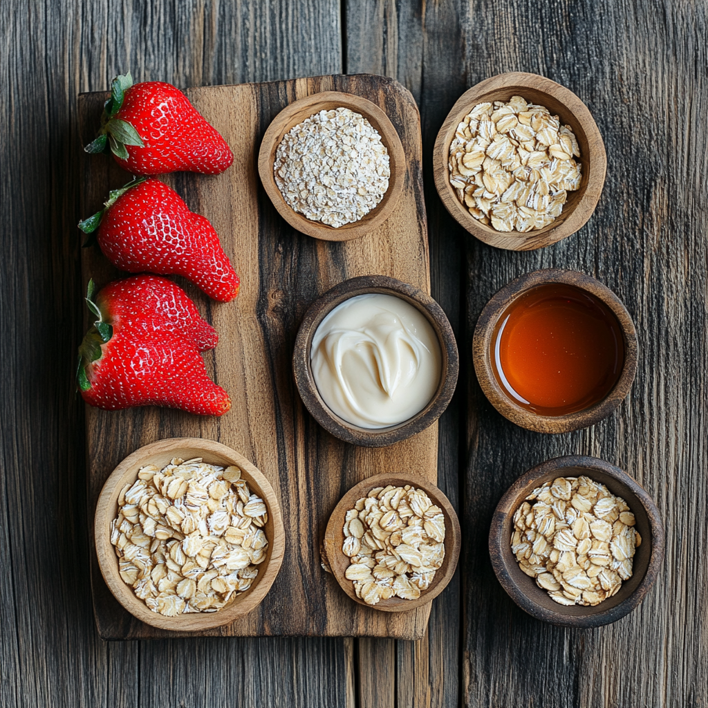 No-Bake Strawberry Cheesecake Protein Balls ingredients