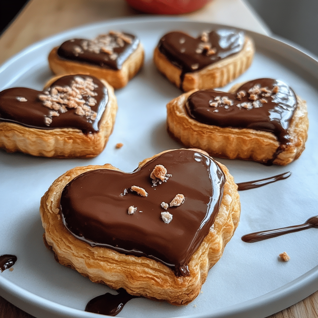 Puff Pastry Chocolate Hearts