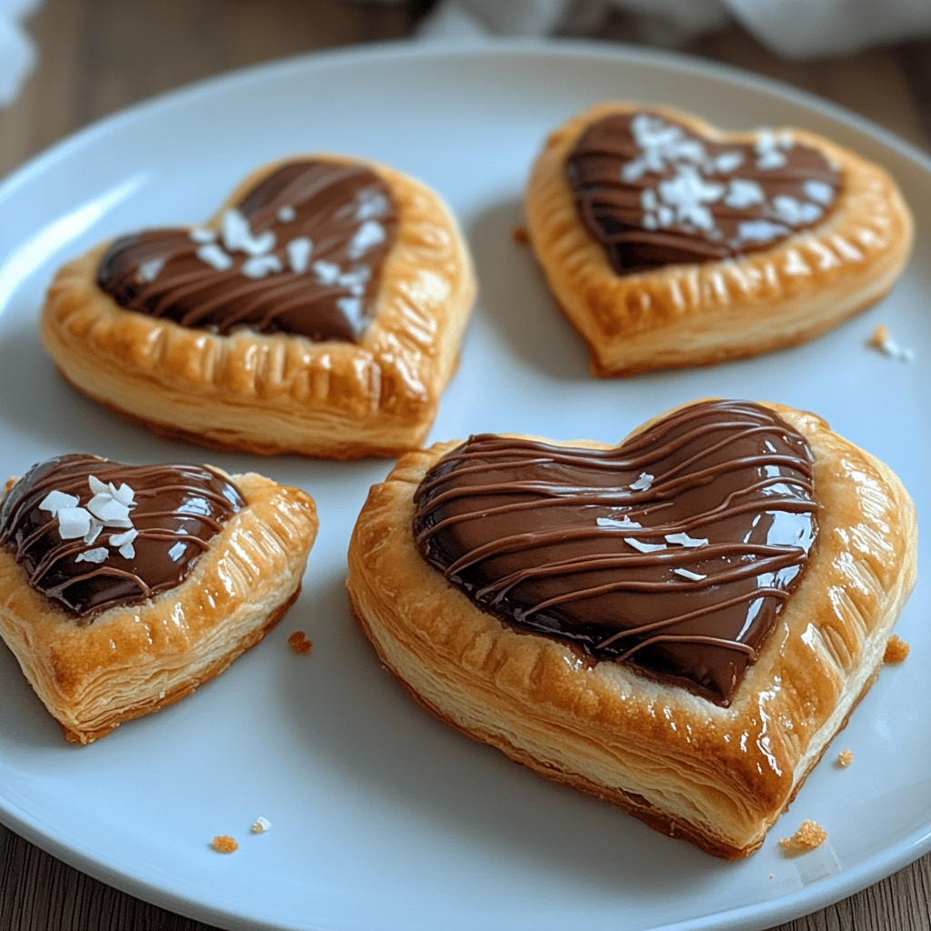 Puff Pastry Chocolate Hearts