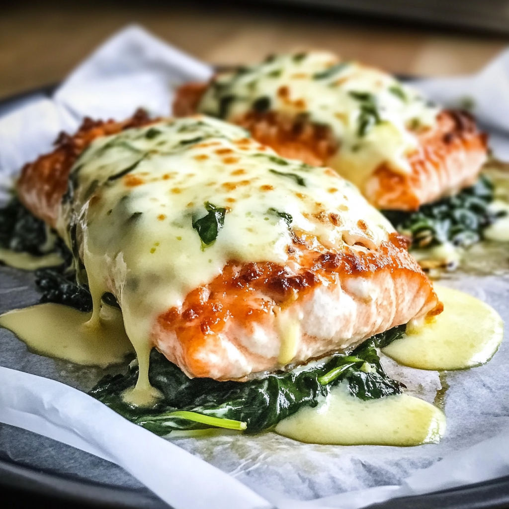 Salmon with Spinach and Mozzarella Bliss