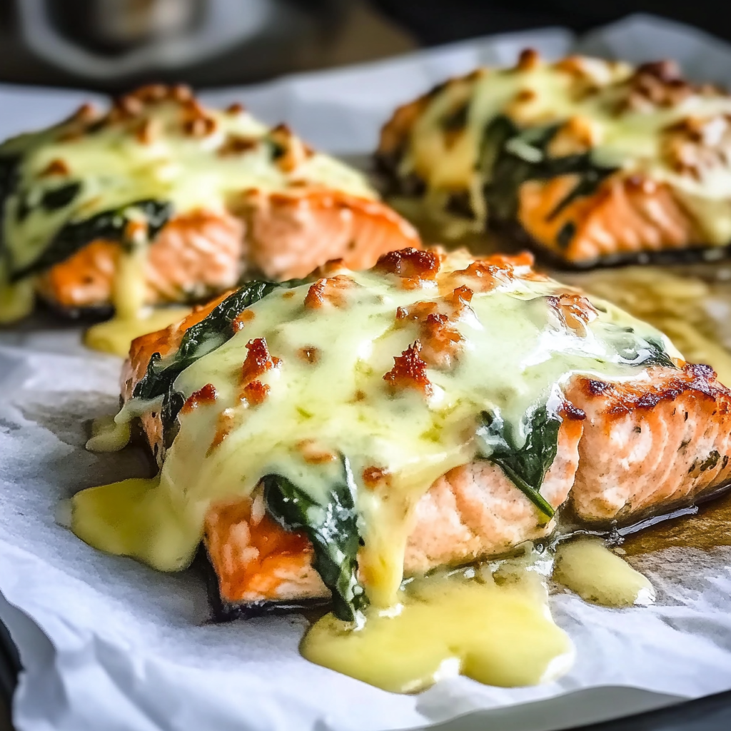 Salmon with Spinach and Mozzarella Bliss