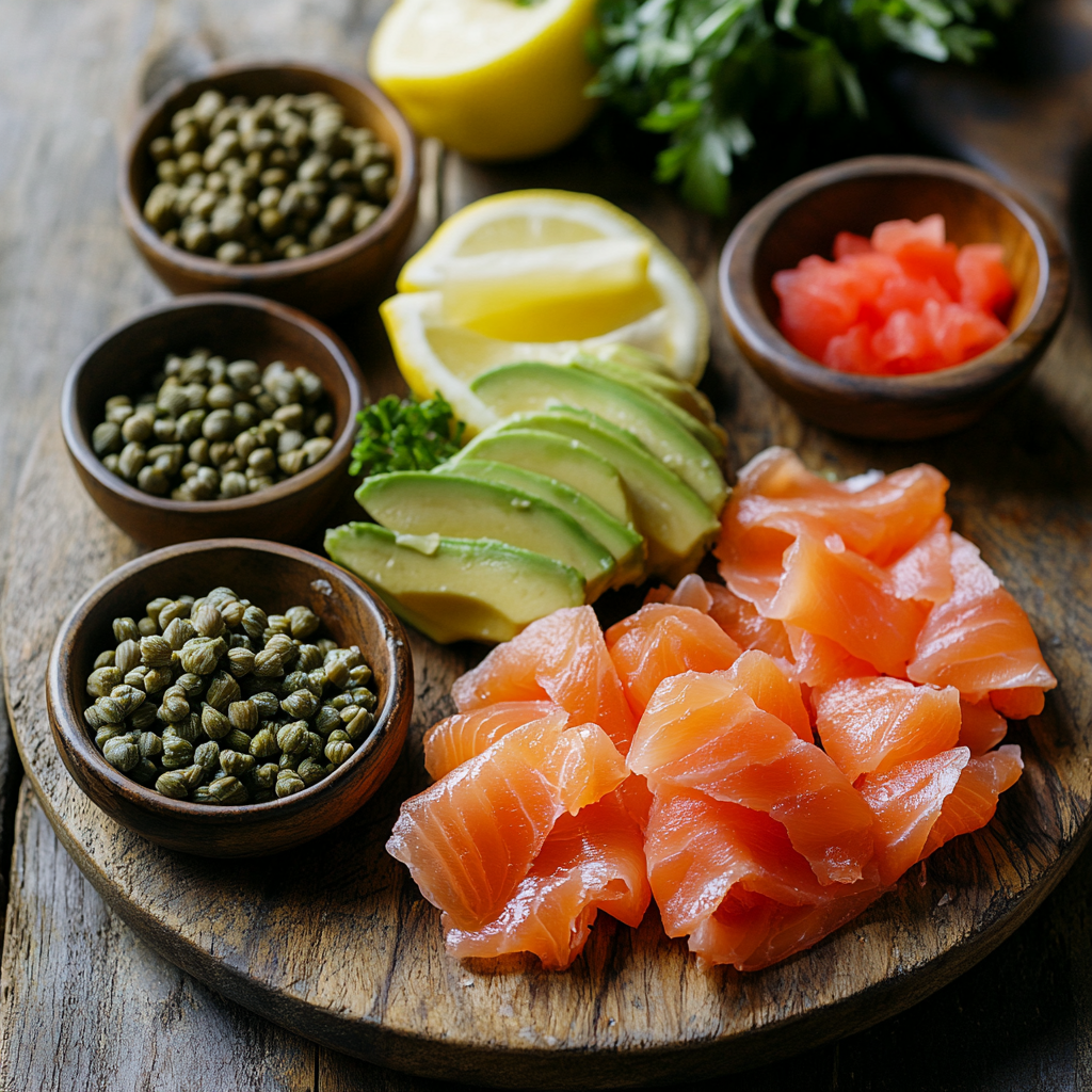 Smoked Salmon Avocado Toast ingredients