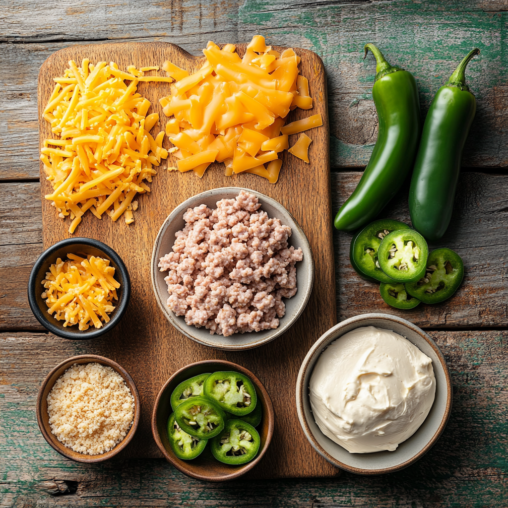 Spicy Jalapeño Popper Sausage Balls ingredients