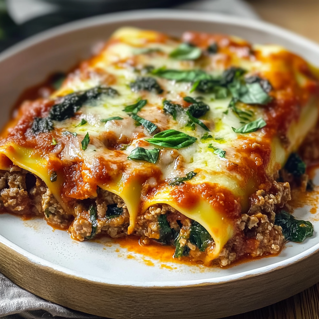 Spinach Beef Cannelloni