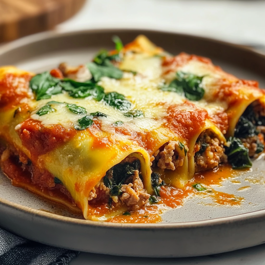 Spinach Beef Cannelloni