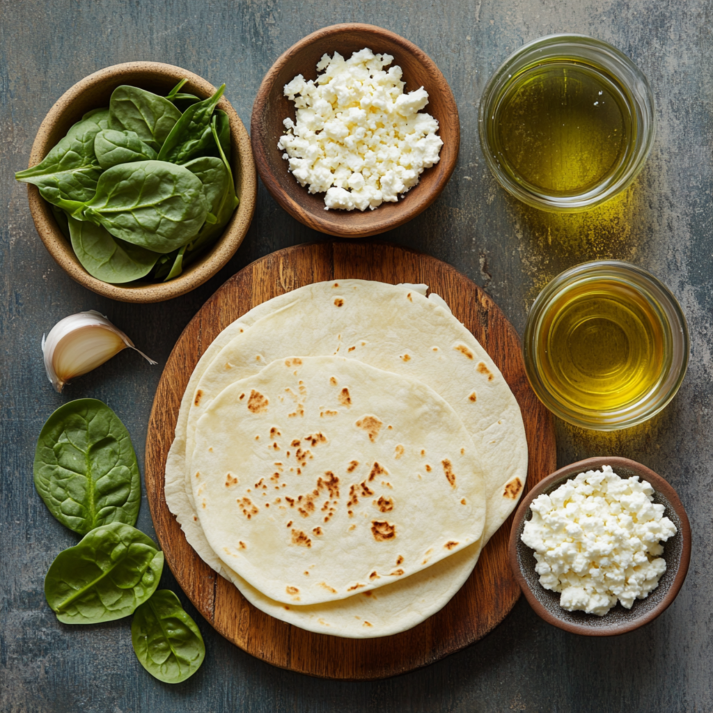 Spinach Feta Wrap ingredients