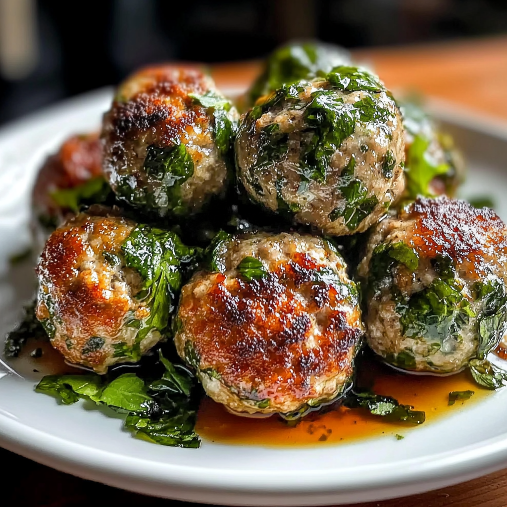 Spinach Garlic Meatballs