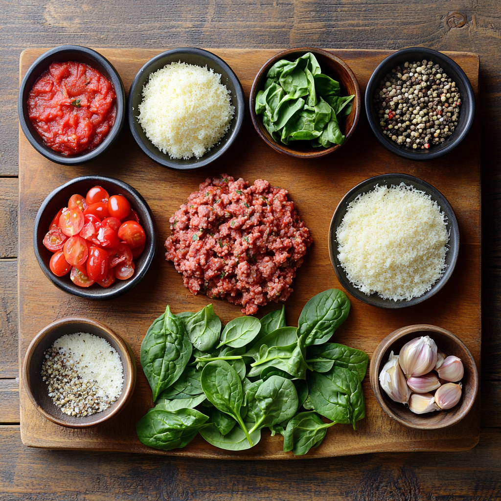 Spinach Garlic Meatballs ingredients