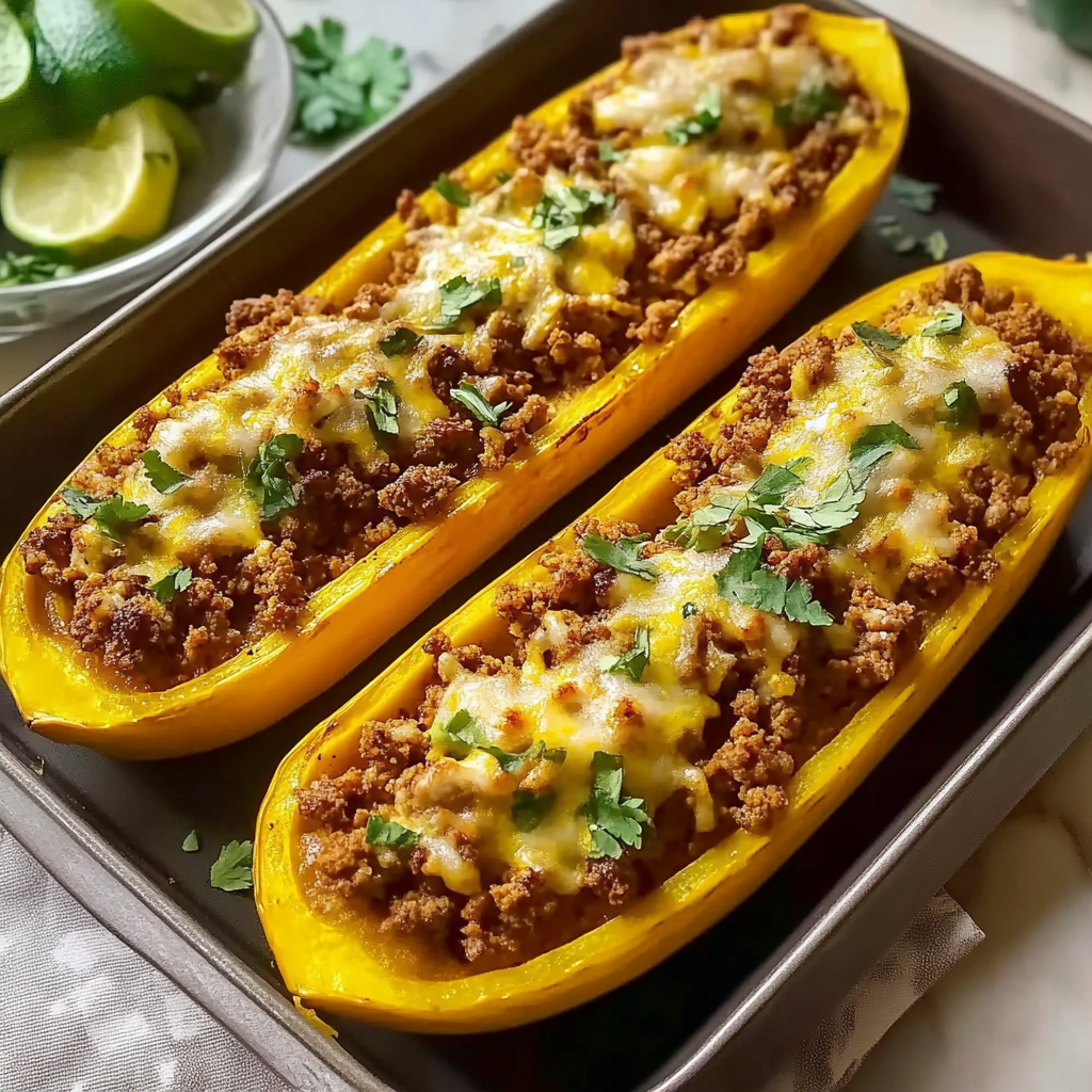 Stuffed Yellow Squash with Ground Turkey