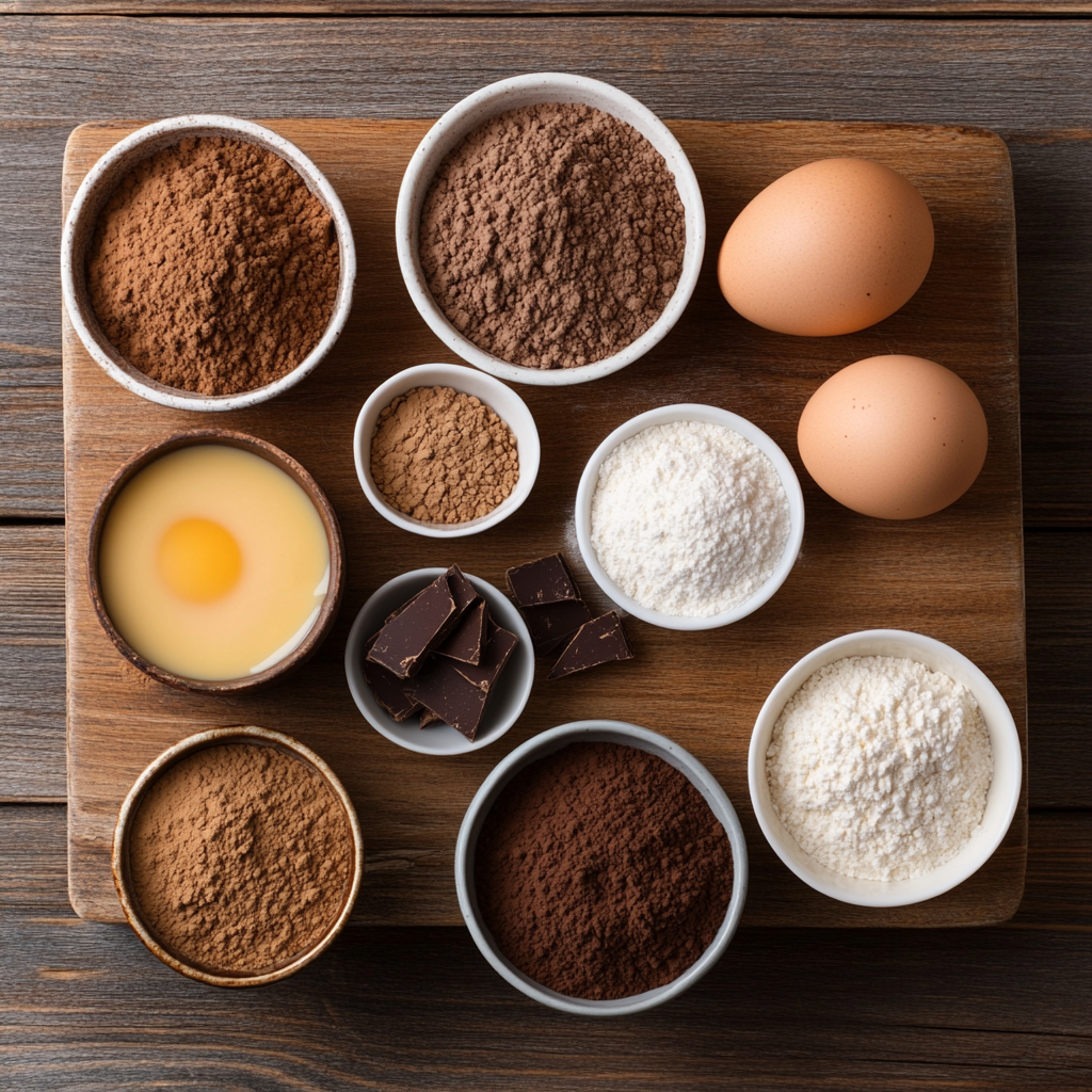 Valentine Brownie Cupcakes with Peanut Butter ingredients