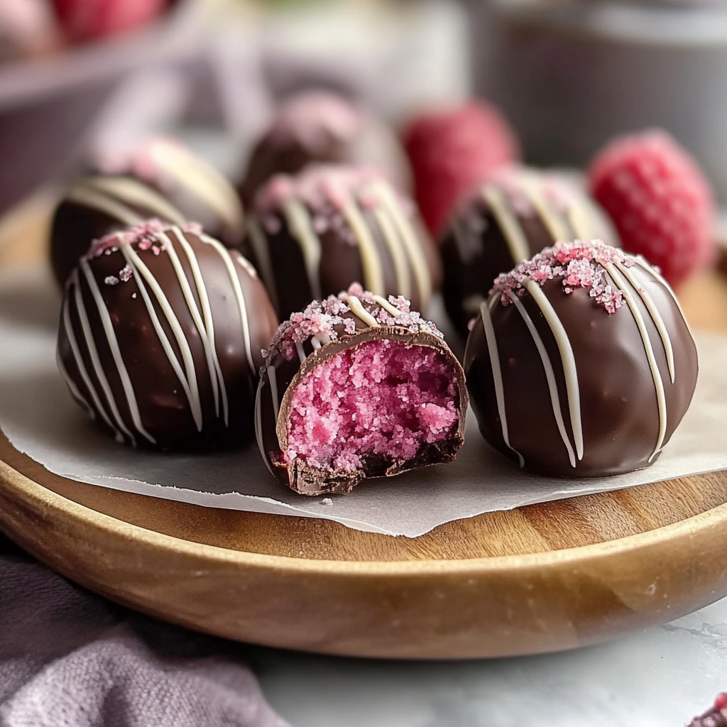 Valentine Chocolate Raspberry Truffles