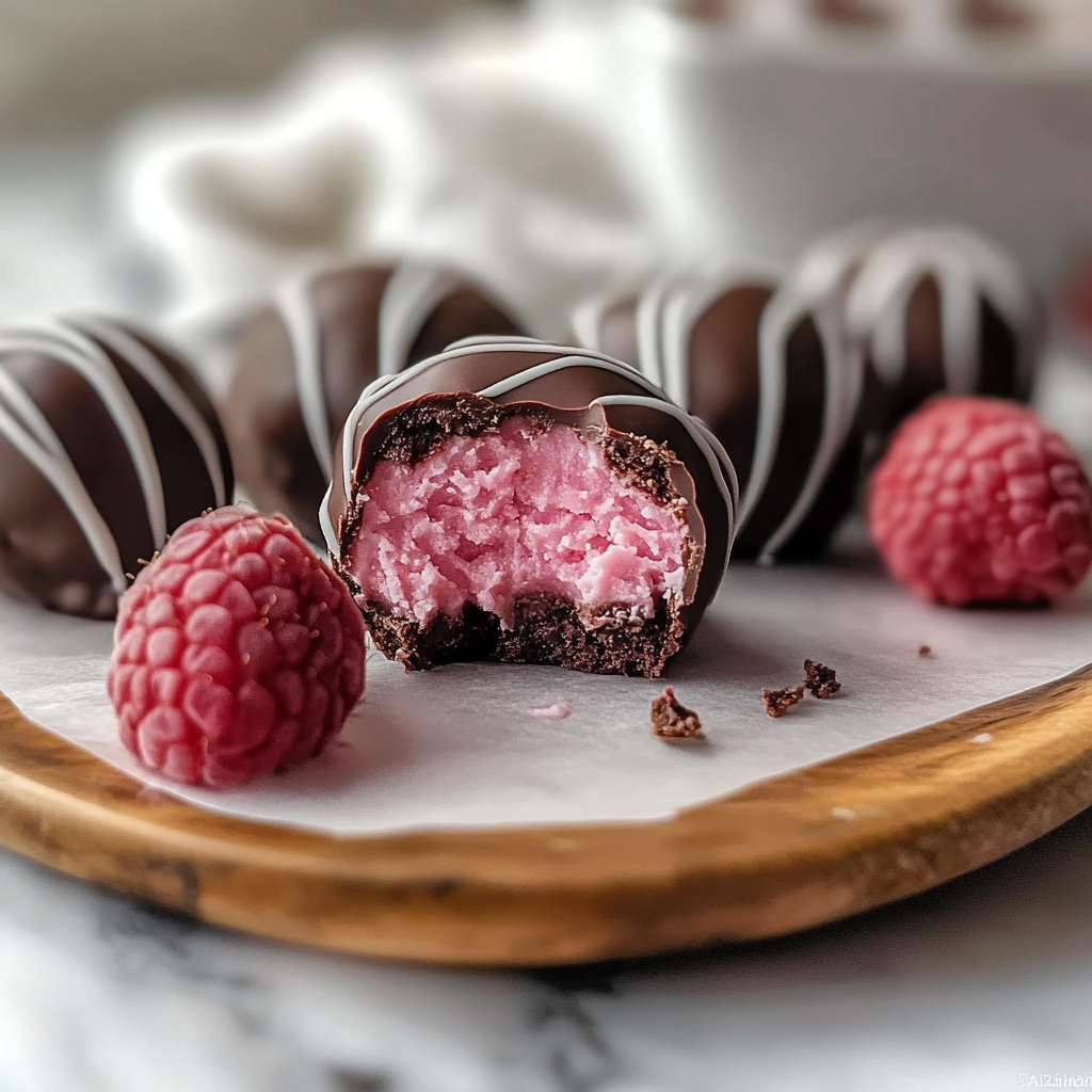 Valentine Chocolate Raspberry Truffles