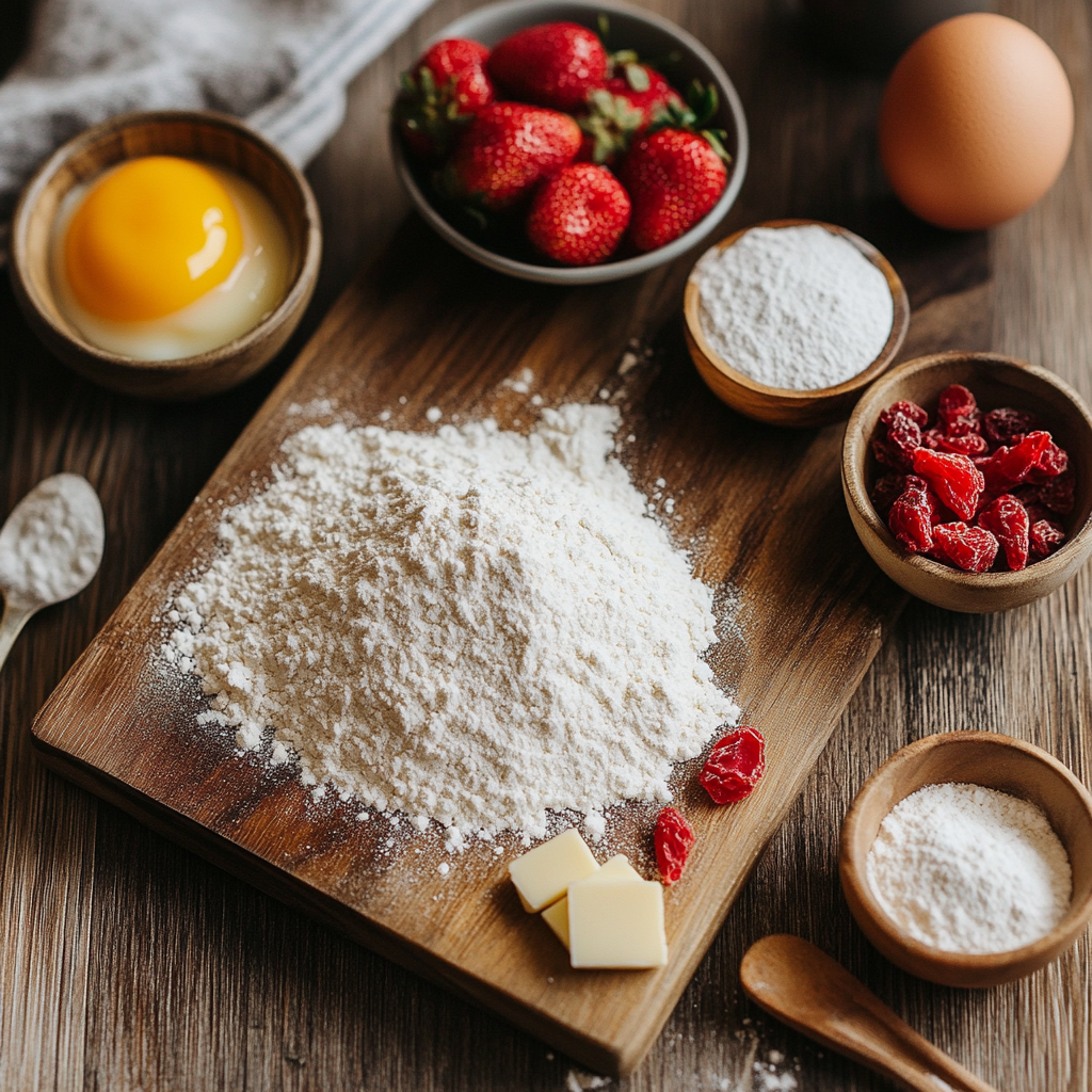 Valentine Strawberry Cookies ingredients