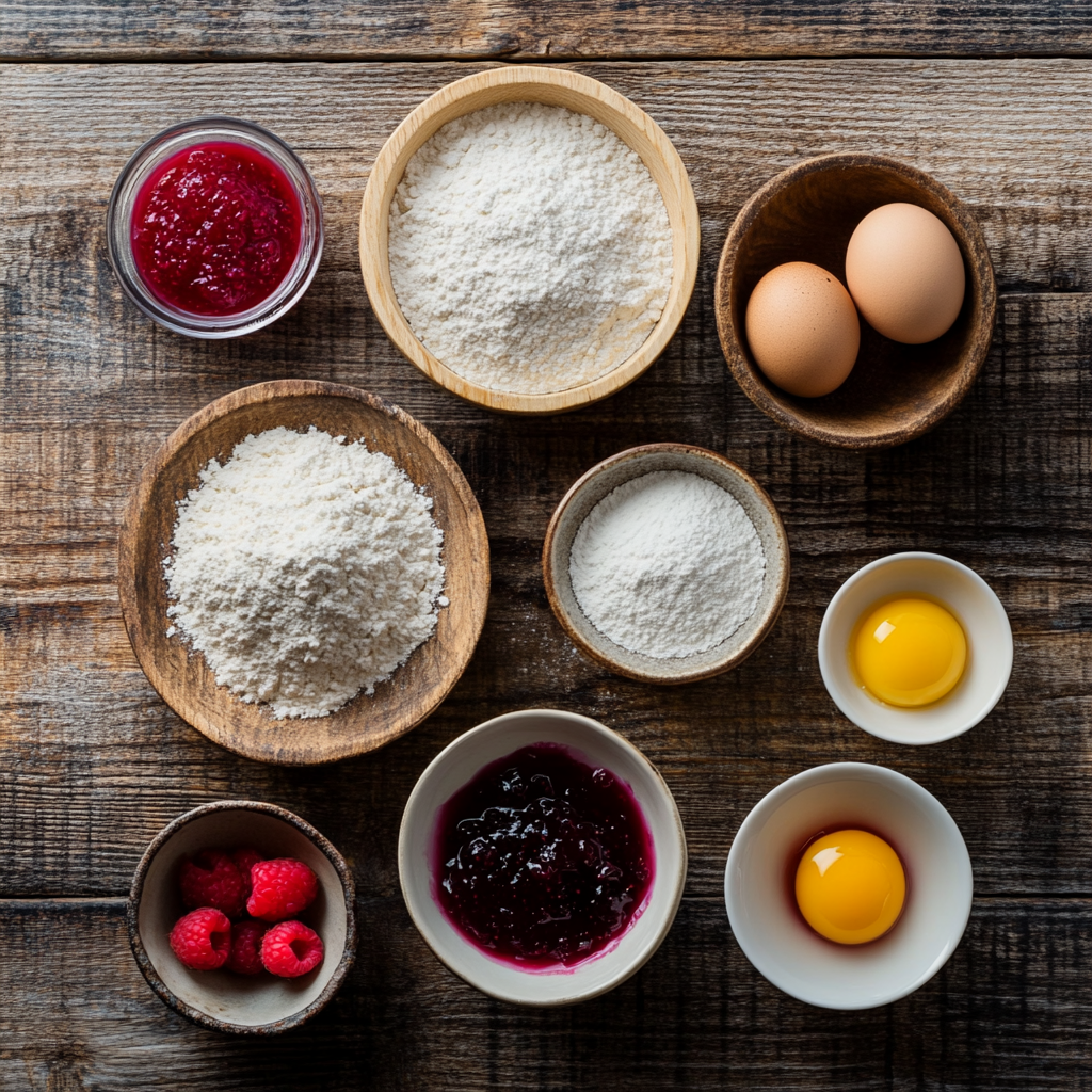 Valentine’s Day Linzer Cookies ingredients