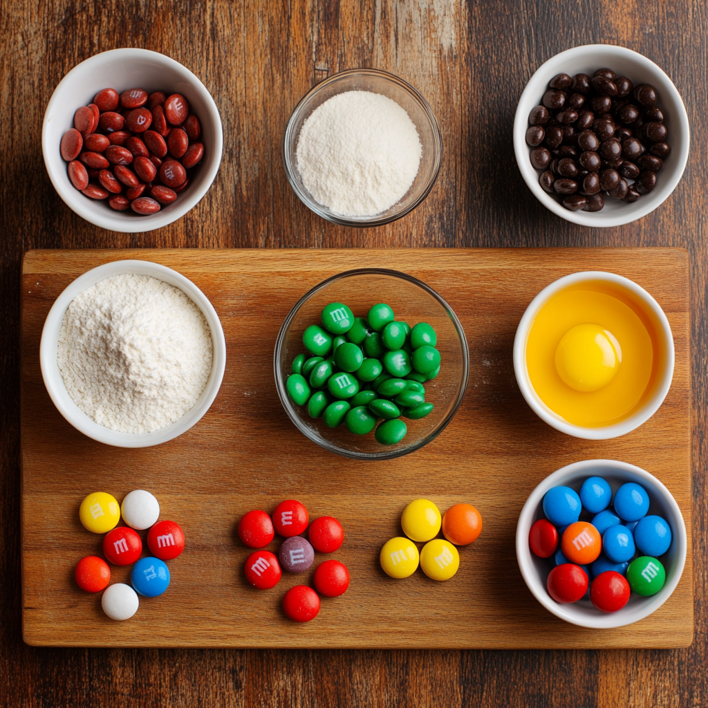 Valentine’s Day M&M Cookies ingredients