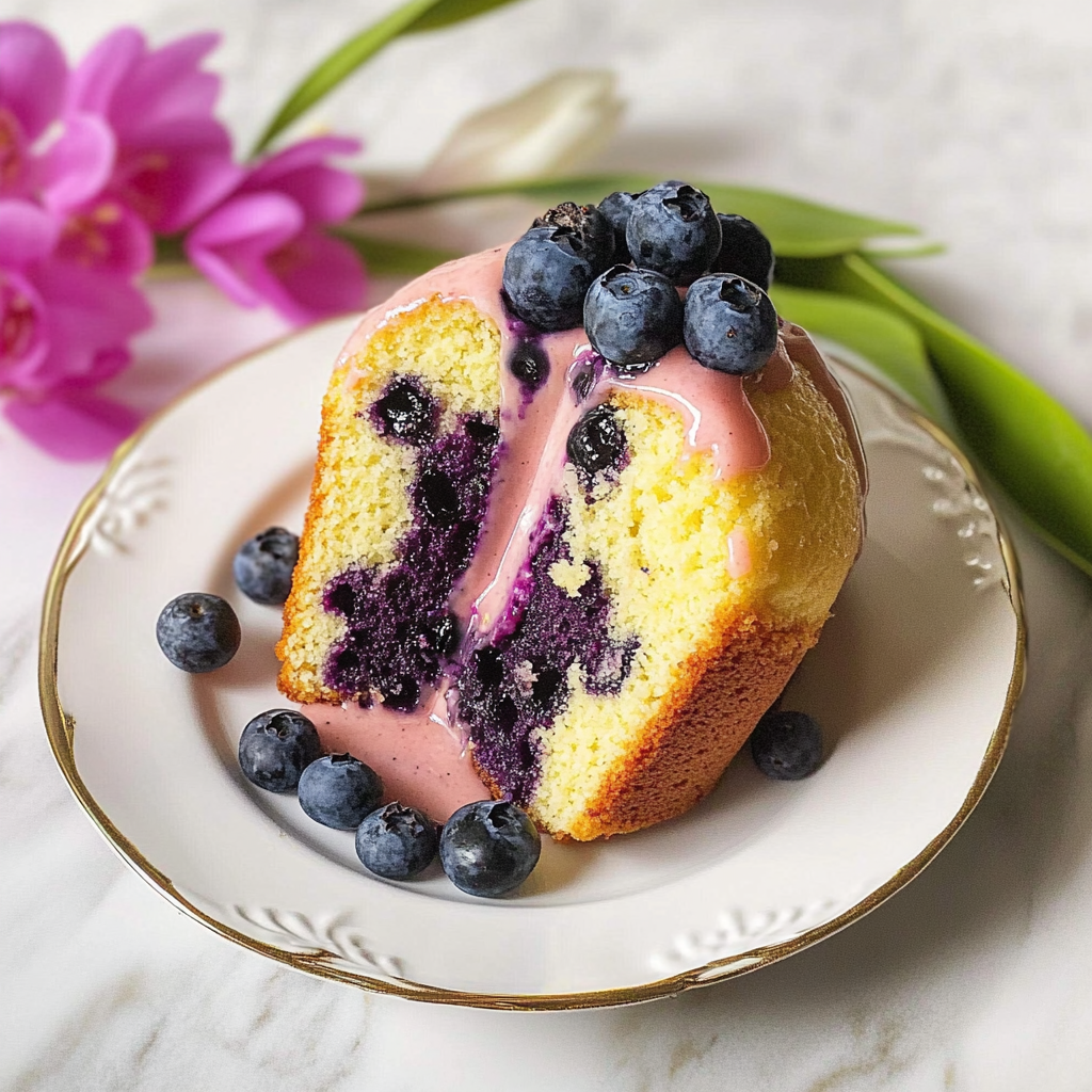 Valentine’s Lemon Blueberry Pound Cake