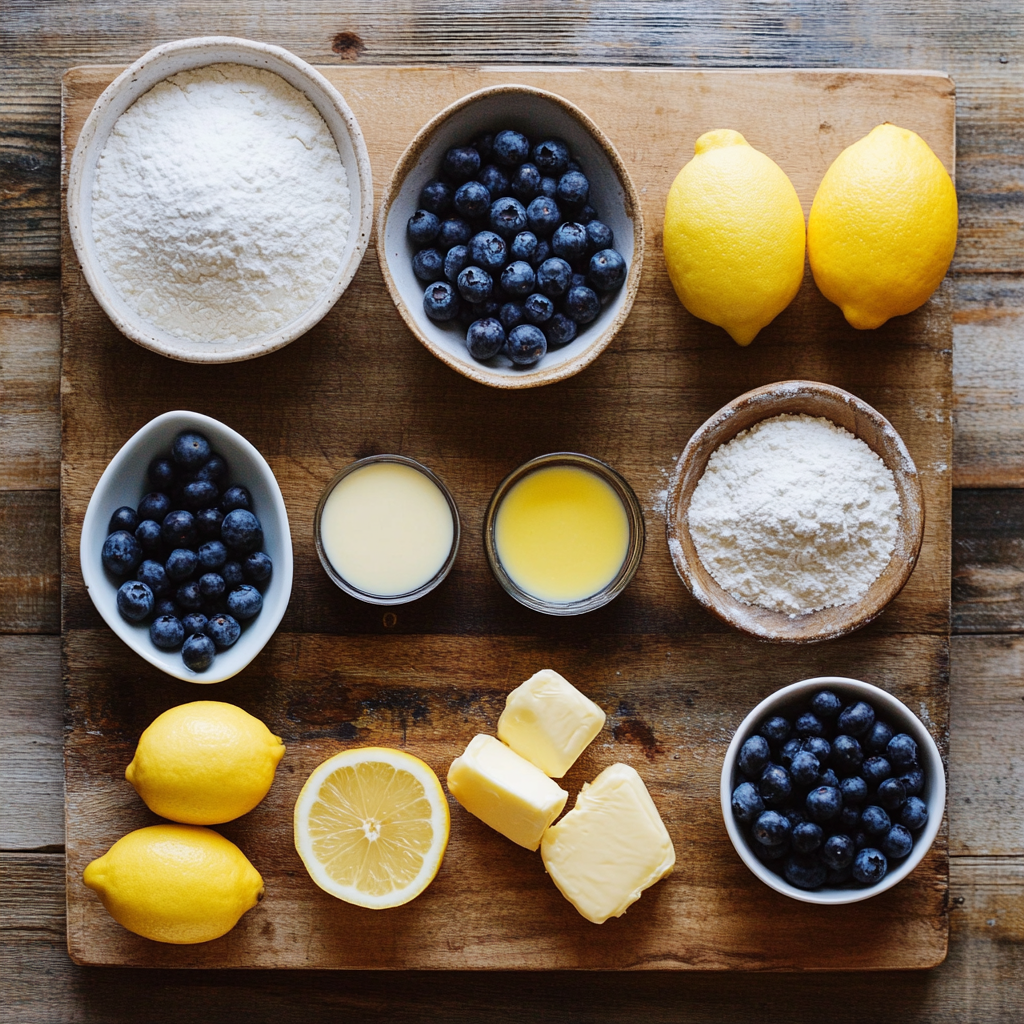 Valentine’s Lemon Blueberry Pound Cake ingredients