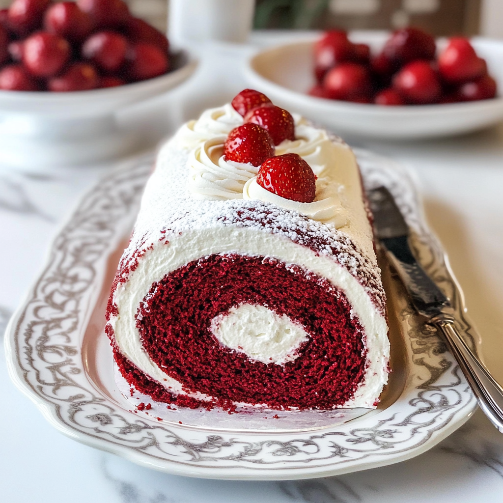 Valentine’s Red Velvet Cake Roll