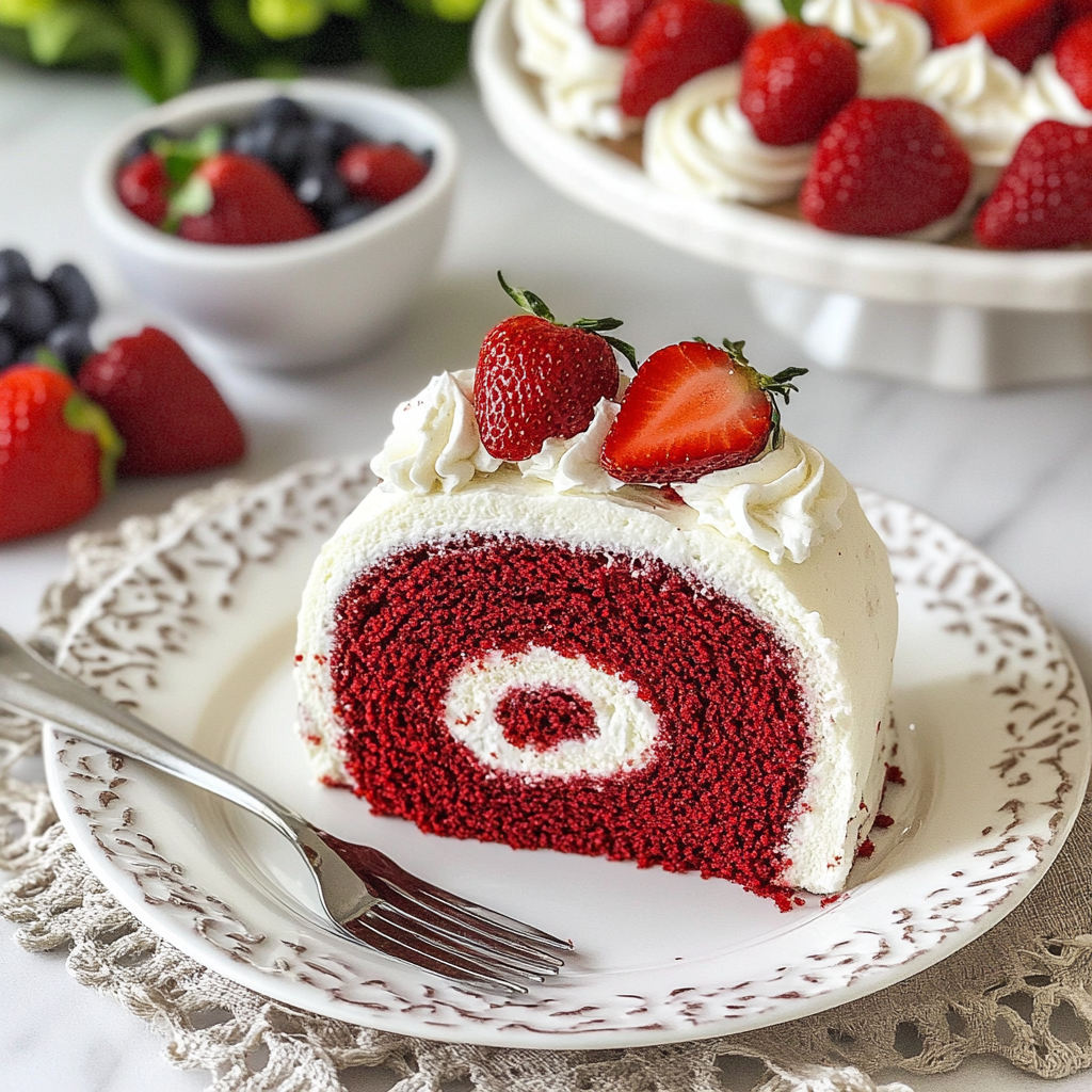 Valentine’s Red Velvet Cake Roll
