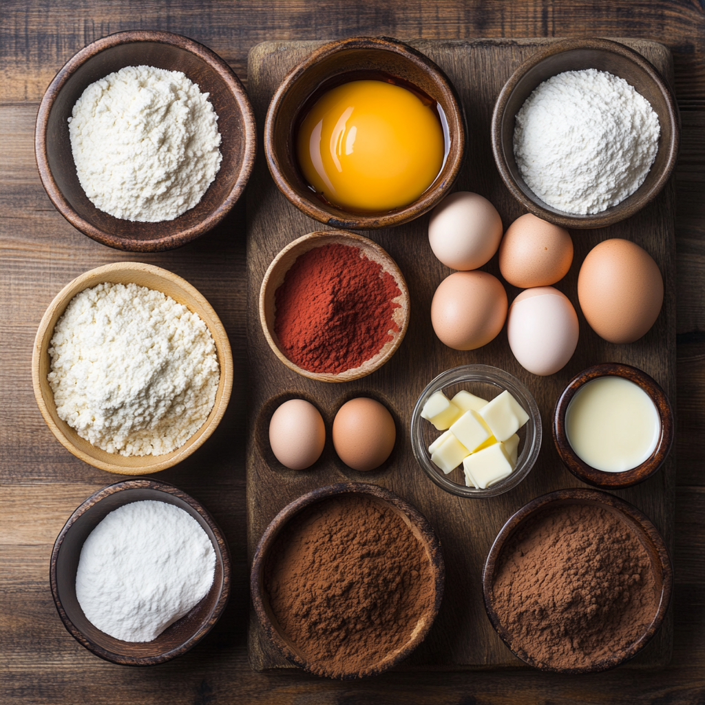 Valentine’s Red Velvet Pound Cake ingredients
