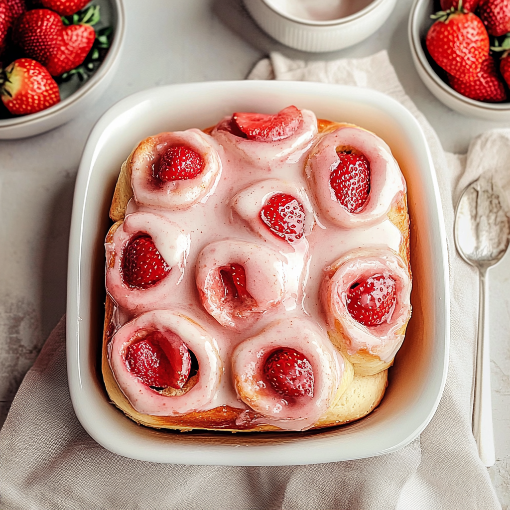 Valentine’s Strawberry Cinnamon Rolls
