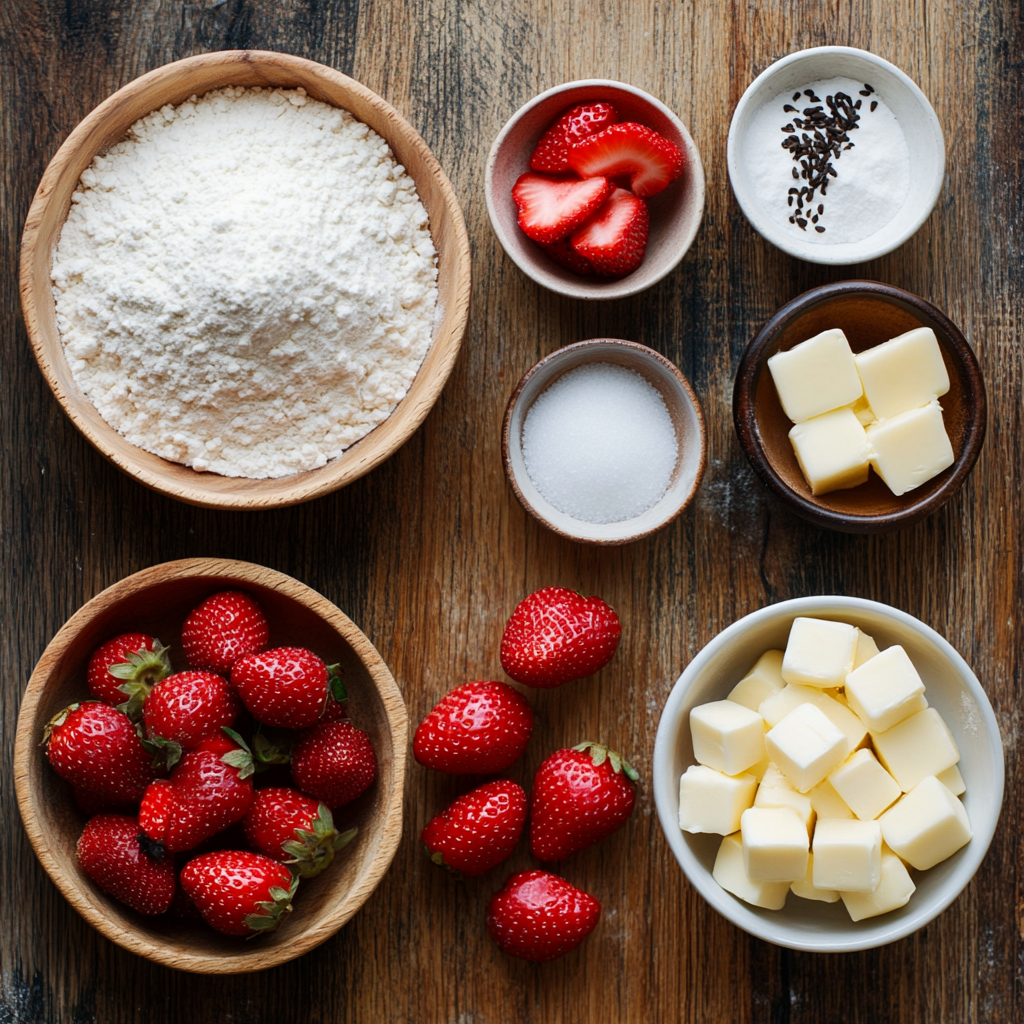 trawberry Vanilla Bean Scones ingredients