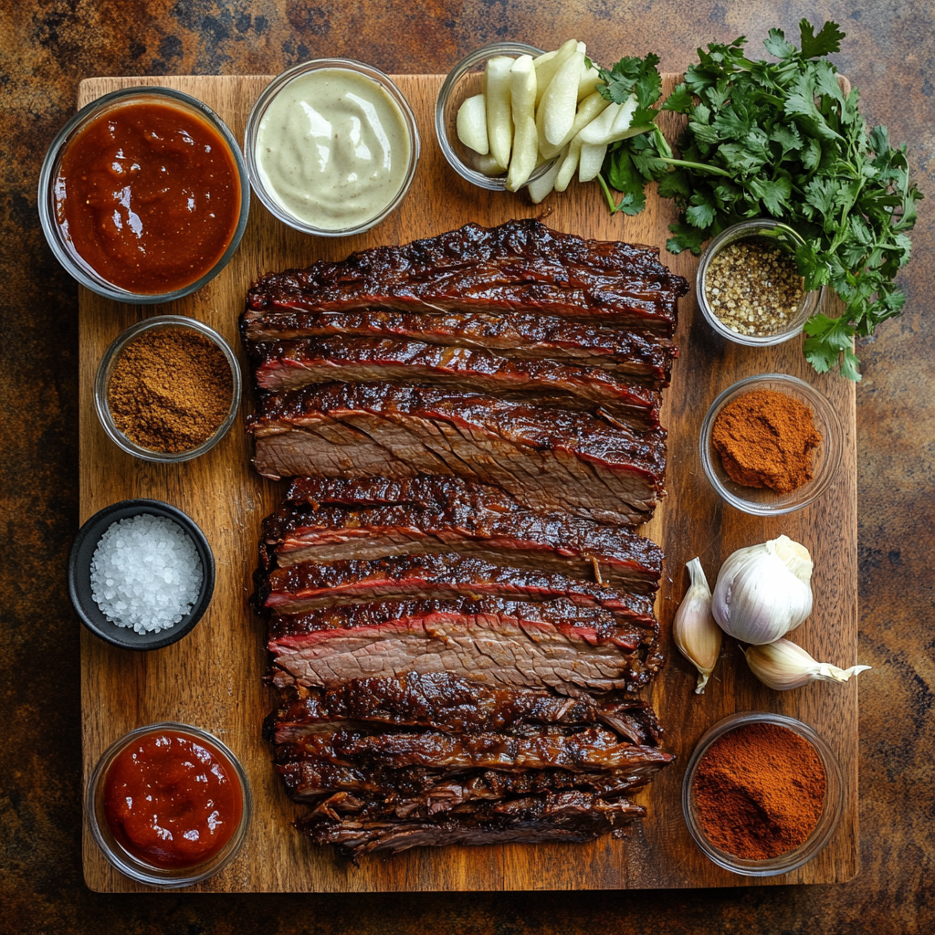 Beef Brisket with BBQ Sauce ingredients