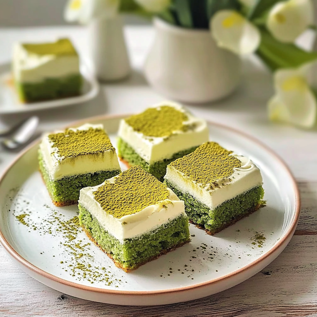 Buttery Matcha Latte Bars