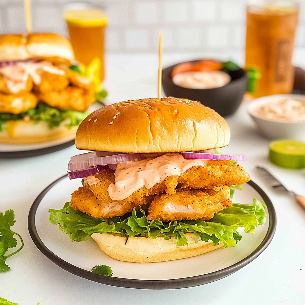 Cajun Crispy Chicken Sandwich with Garlic Aioli