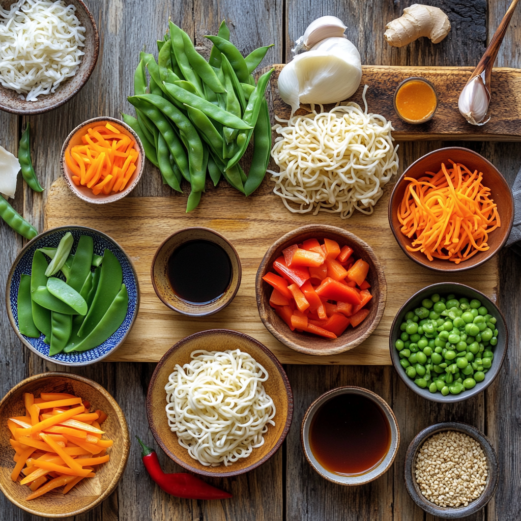 Cantonese Chow Mein ingredients