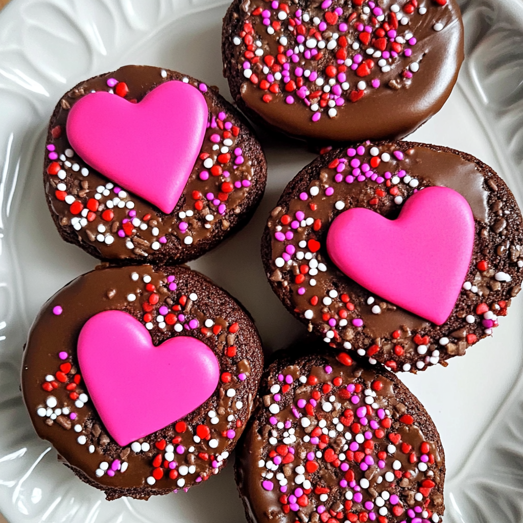 Chocolate Sprinkle Heart Cookies