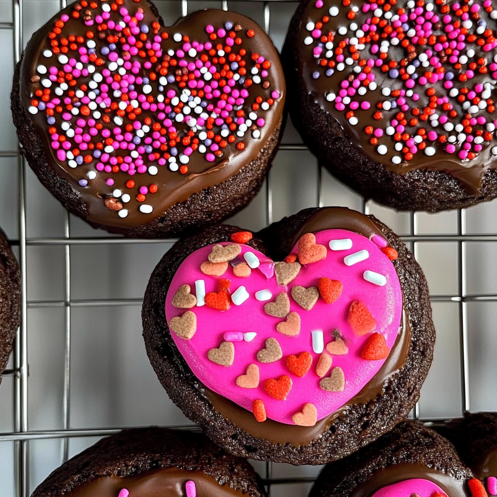 Chocolate Sprinkle Heart Cookies