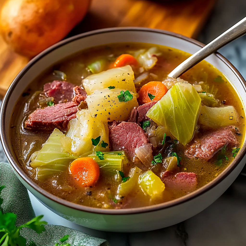 Cozy Corned Beef and Cabbage Soup