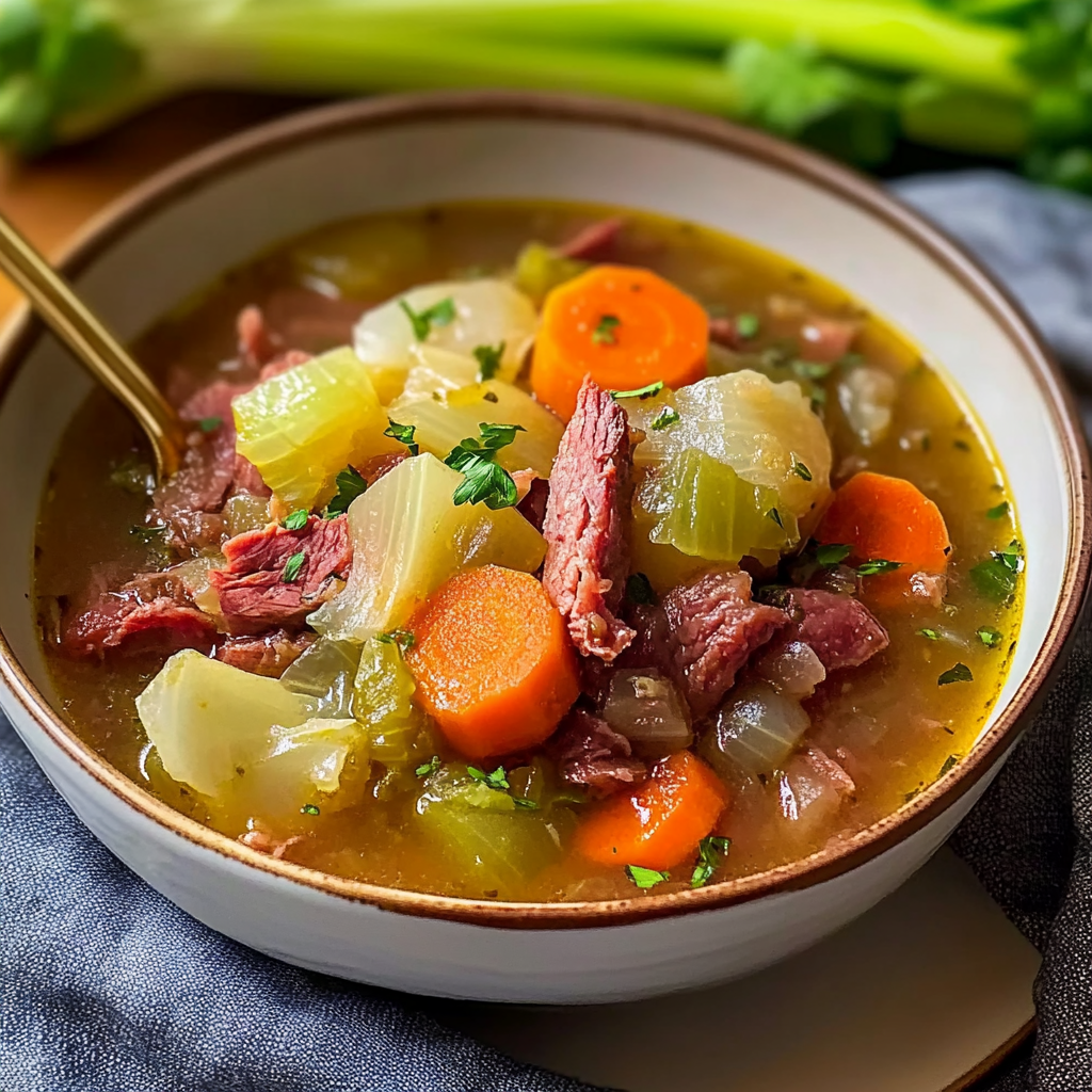 Cozy Corned Beef and Cabbage Soup
