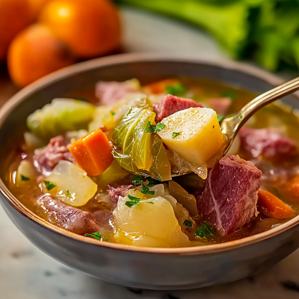 Cozy Corned Beef and Cabbage Soup