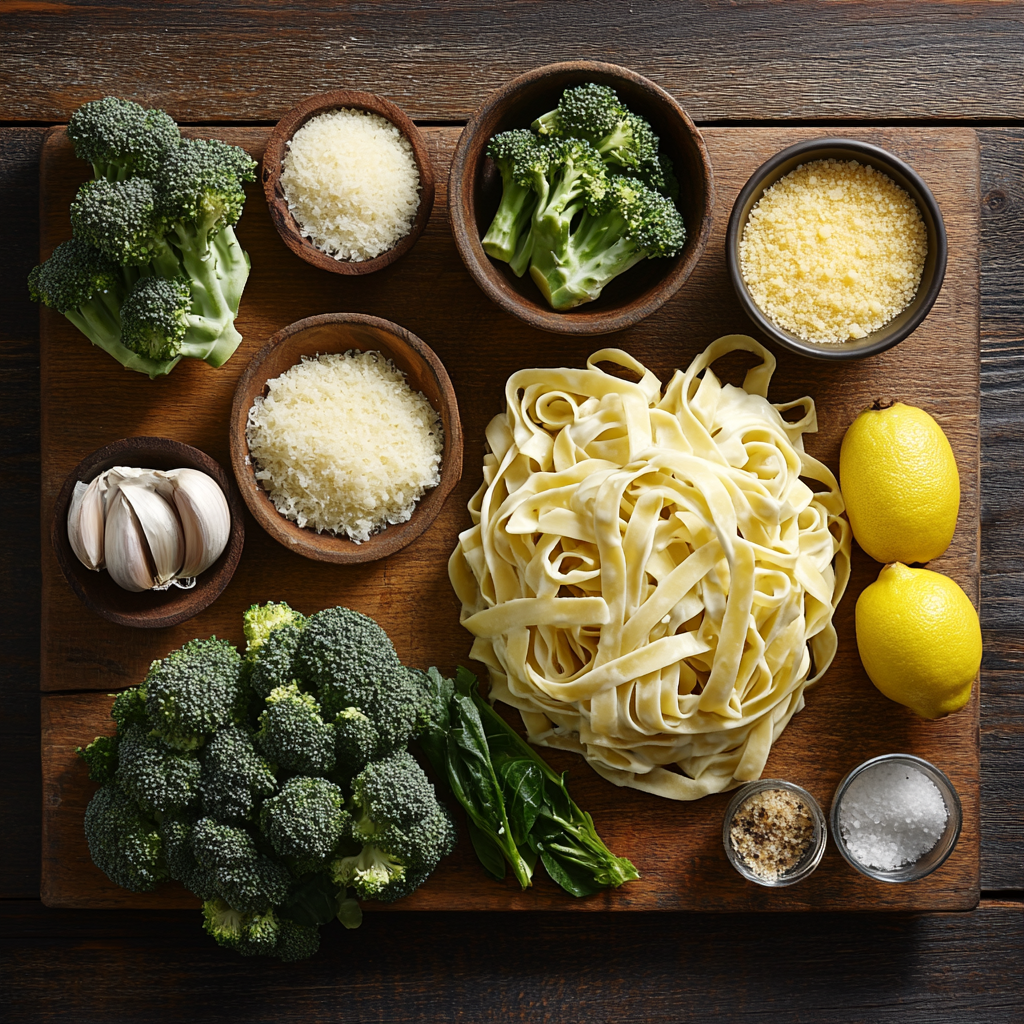 Creamy Lemon Broccoli Pasta ingredients