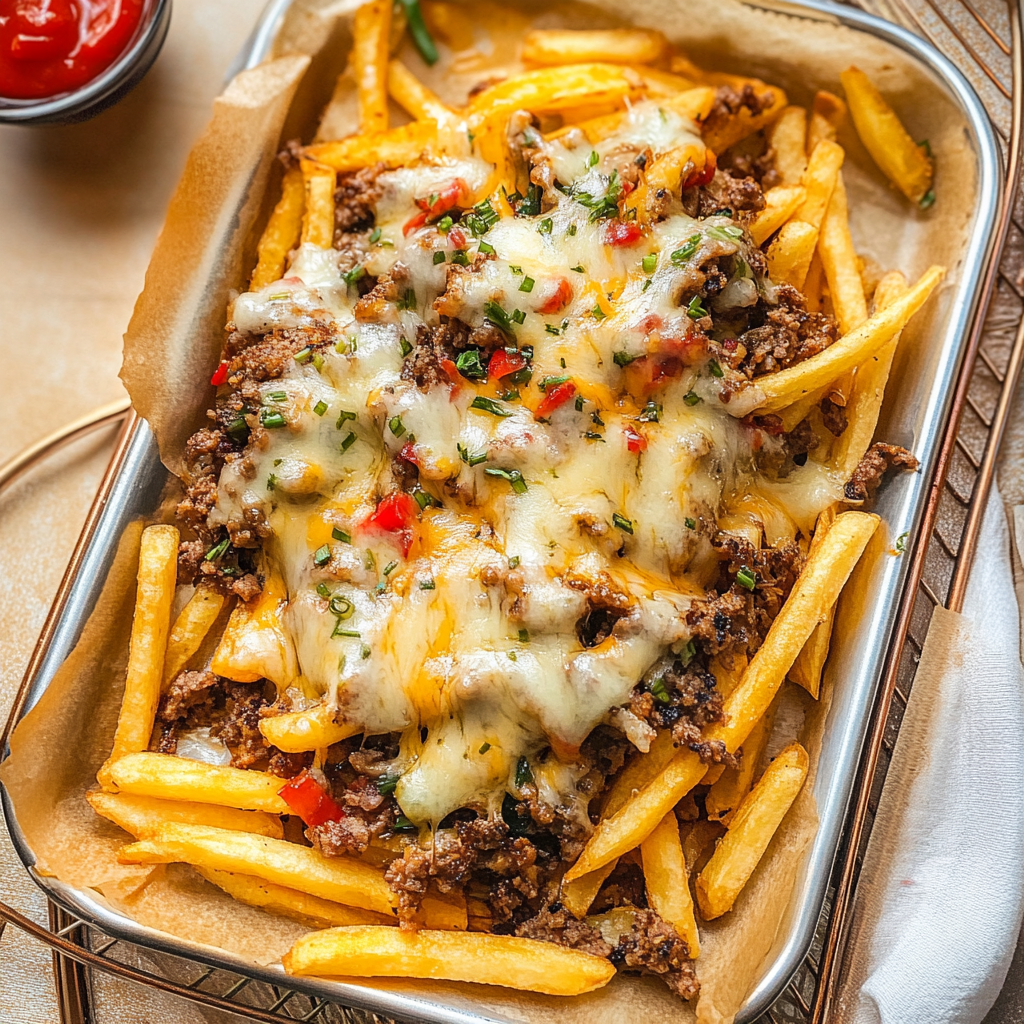 Extra Cheesy Loaded Cheesesteak Fries