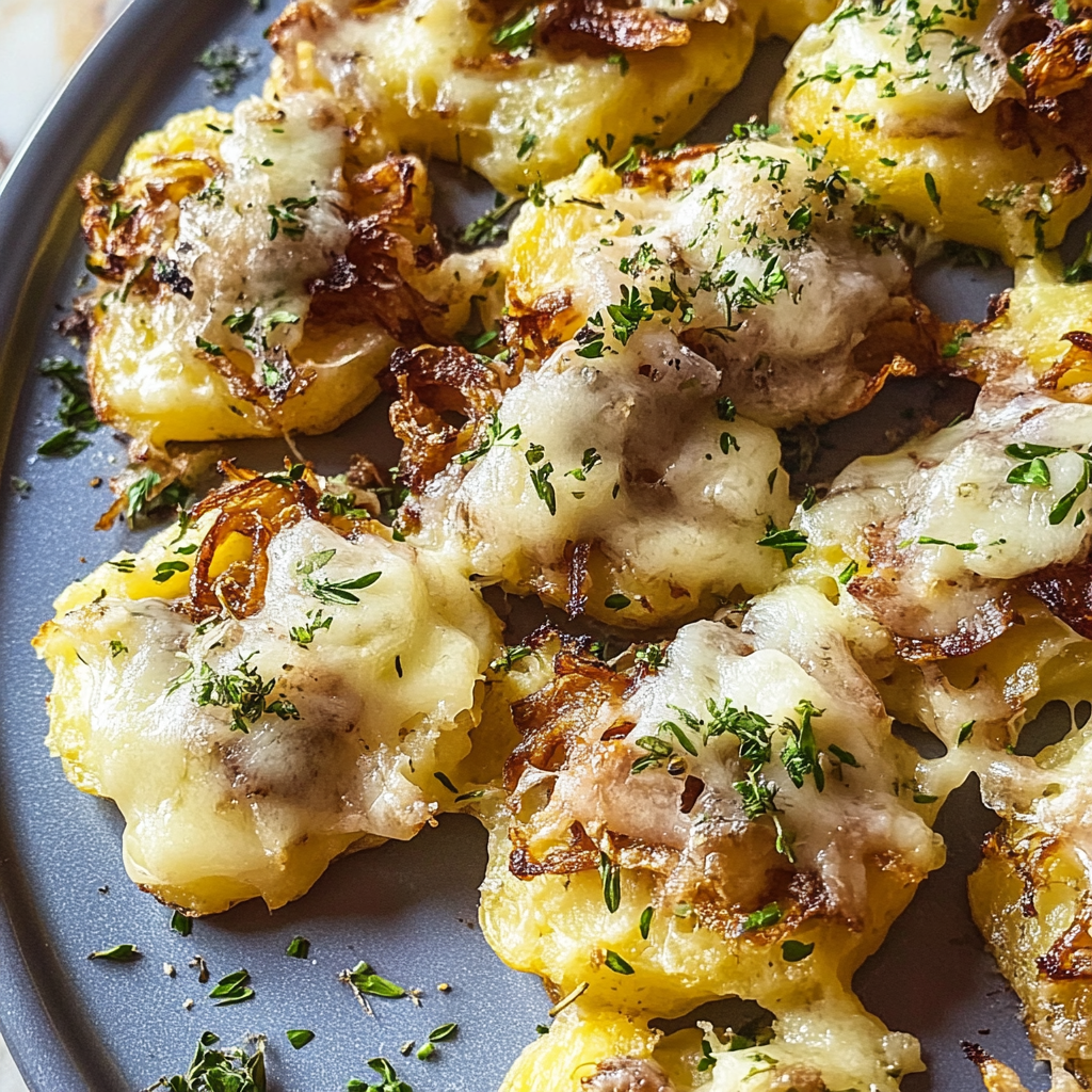 French Onion Smashed Potatoes