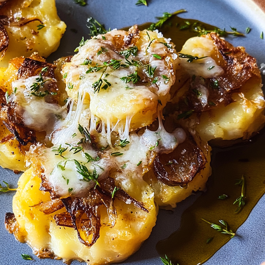 French Onion Smashed Potatoes