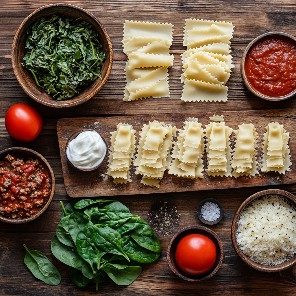 Greek Yogurt Lasagna ingredients