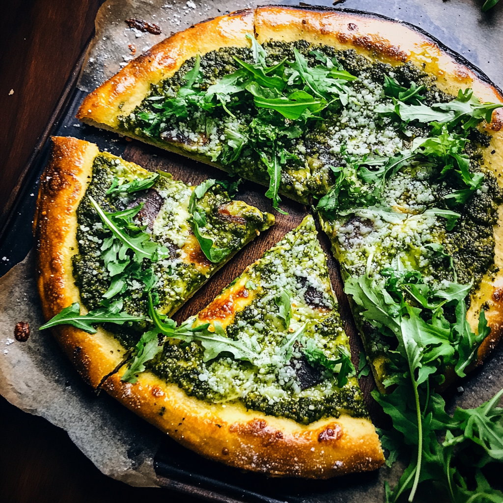 Green pizza
