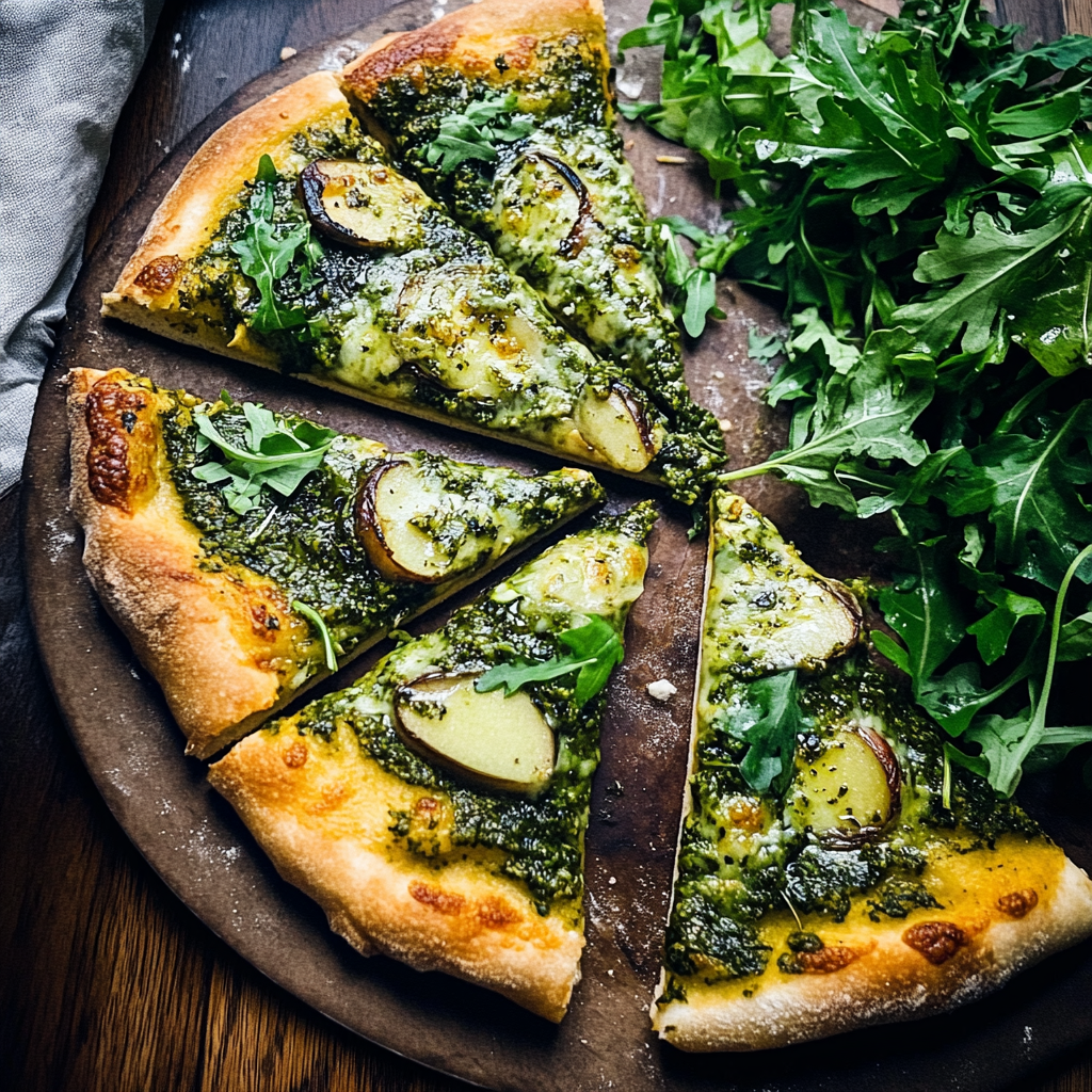 Green pizza