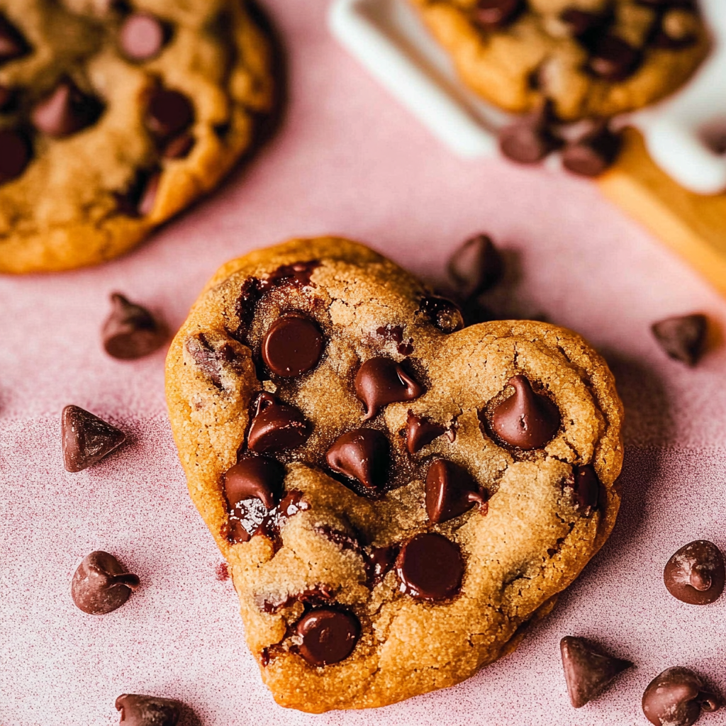 Heart Shaped Chocolate Chip Cookies