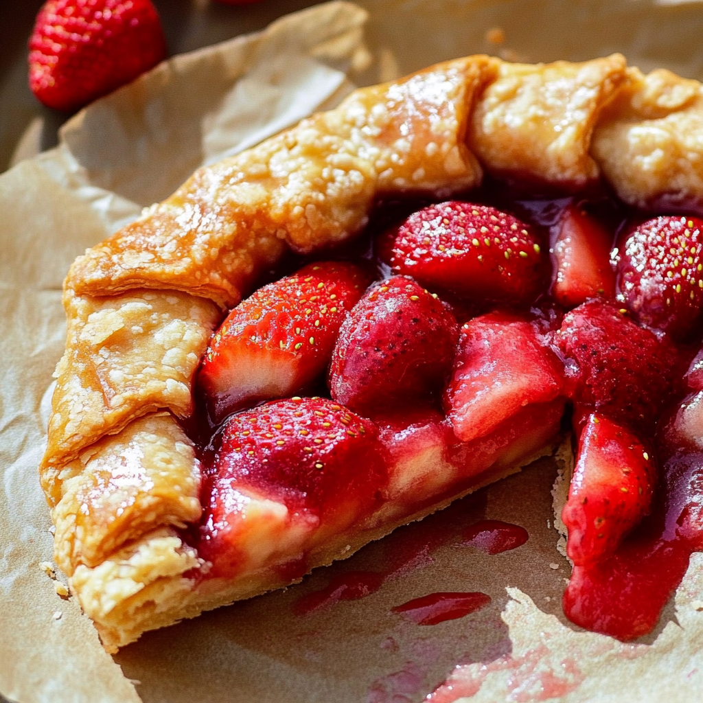 Heart Shaped Strawberry Galette